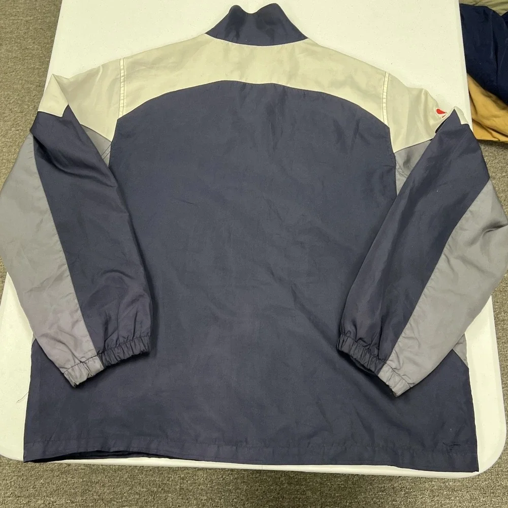 NFL Team Apparel Windbreaker Jacket Mens L Navy Blue Patriots Full Zip B2